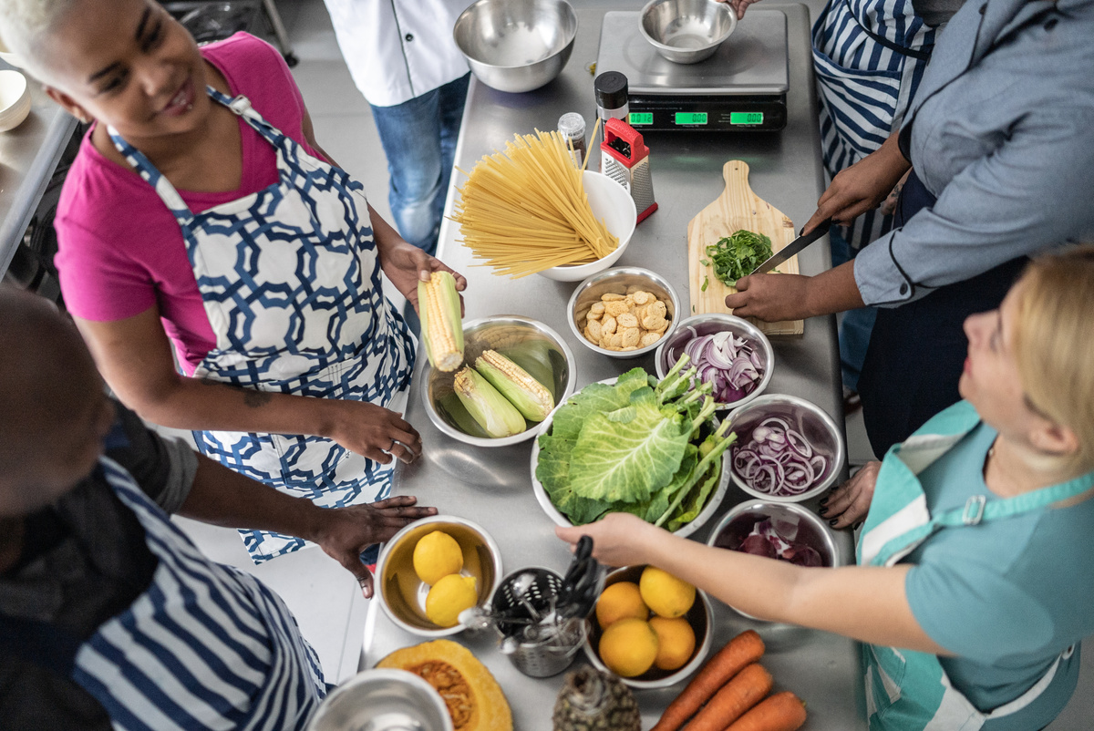 Students during cooking class