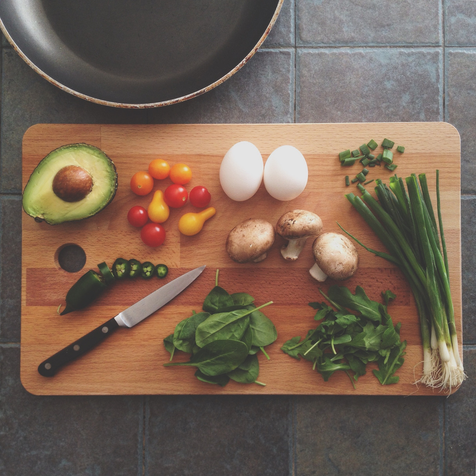 Cooking Ingredients on Chopping Board